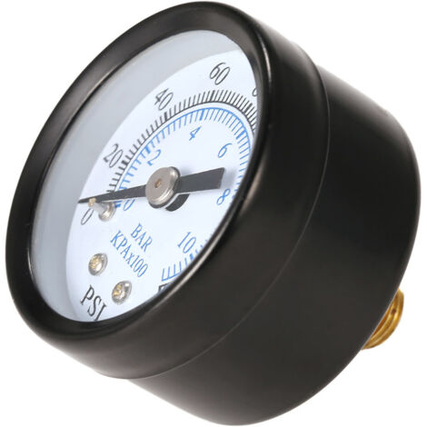 Manómetro hidráulico de esfera para filtro de piscina, 40 mm, de 0 a 160 psi (0 a 10 bar), rosca NPT de 1/8".