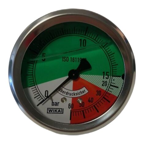 Manometro isometrico cassa inox Ø 63 bar 0:15/60