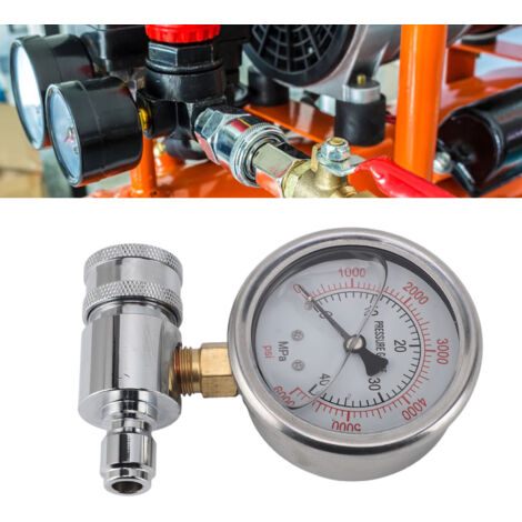Manómetro para limpiadoras de alta presión de 6000 psi con conexión rápida de 3/8 de pulgada.