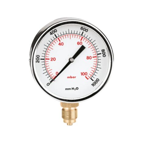 Manometro per gas 3/8" Ø 80, bar 0-60 Caleffi 846103  3/8” - 0-60