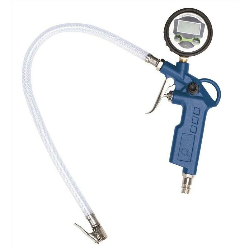 Image of Manometro pistola gonfiaggio digitale misuratore pressione gomme Scheppach