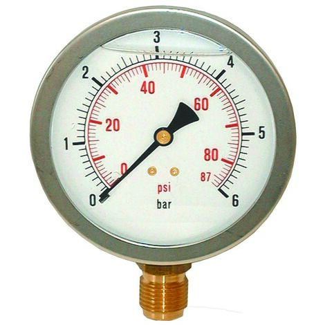 Manómetro radial baño de glicerina Ø 80 - conexión 3/8