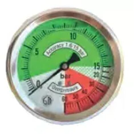 Manómetro rosca trasera 60 bar fi 63 mm 1/4\""
