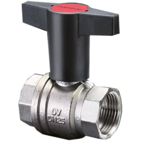 Manopola a leva a sfera con maniglia a leva OV, PN 16, ottone DN 25, ingresso singolo a vite
