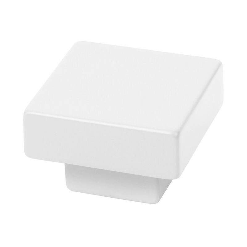 Manopola in abs 30x30mm. Hardware bianco opaco