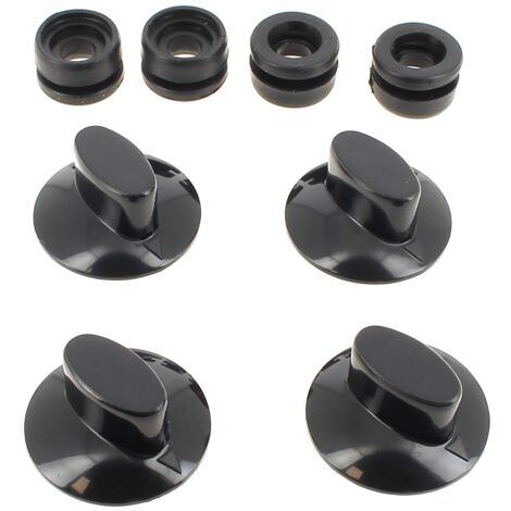 Manopola nera 12h per 4 per piano cottura baumatic