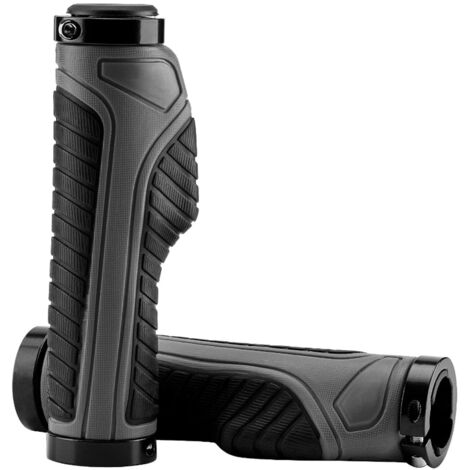 Manopole ergonomiche per bicicletta, diametro 22 mm, grigio