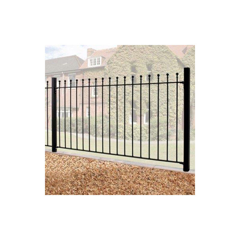 Cannock Gates - Manor Higher Fence Panel - Solid Steel - FIts Gap of 1830 mm x 1220 mm High - Electro Galvanised/Black Powder Coated