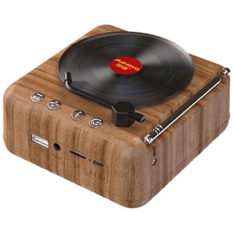 Manovo Enceinte Bluetooth portable Mini haut-parleur de basses imitation bois