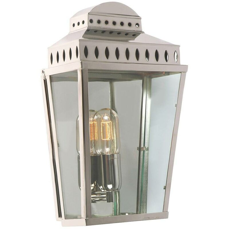 Elstead Mansion House - 1 Light Outdoor Flush Lantern Light Polished Nickel IP44, E27