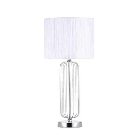 mansonia tischlampe 1xe27 chrom m/weiss 66x30x30 cm