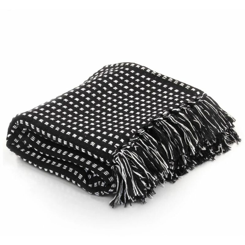 

BHD - Manta a cuadros 220x250 cm algodón negra