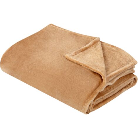 Manta beige arena 150 x 200 cm poliéster colcha cubrecama suave moderno Bayburt