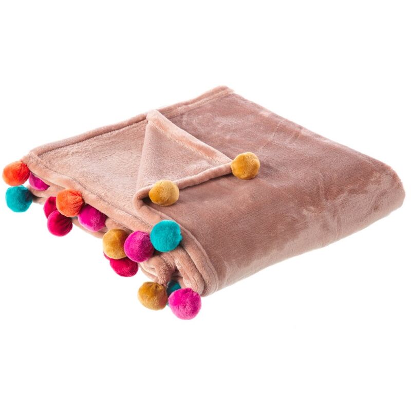 

Manta beige pie de cama infantil de poliéster de 130x160 cm