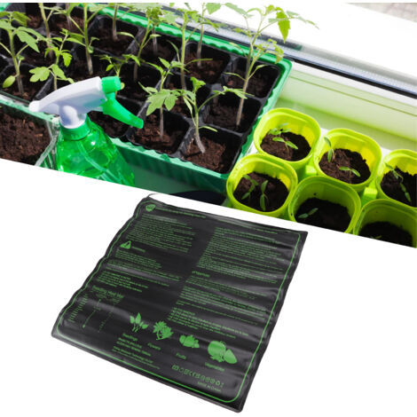 Manta calefactora para el cultivo de plántulas con 6 niveles de calor ajustables, PVC siliconado impermeable, 50 x 50,6 cm, enchufe VW1-EU, 220–240 V
