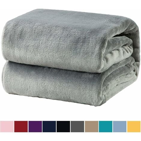Manta cómoda Manta mullida, manta extra suave y cálida en la sala de estar, manta de lana de franela de 150x200 cm, resistente a las arrugas / antidesvanecimiento como manta de sofá o colcha gris