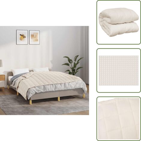 Manta con peso corporal - vidaXL Manta con peso tela color crema claro 150x200 cm 11 kg - Manta con relleno suave