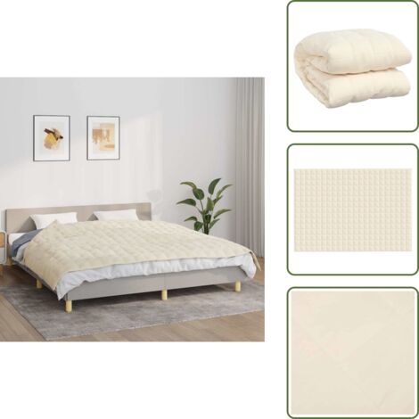 Manta con peso corporal - vidaXL Manta con peso tela color crema claro 155x220 cm 7 kg - Manta de hilo corto