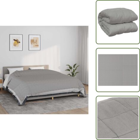 Manta con peso corporal - vidaXL Manta con peso tela gris 235x290 cm 11 kg - Manta hipoalergénica
