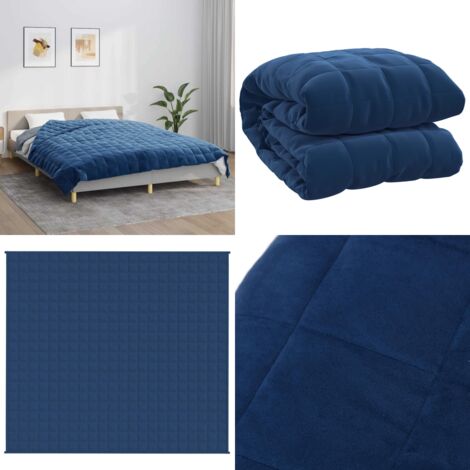 Manta con peso tela azul 200x225 cm 13 kg - Descanso nocturno - Manta relajante