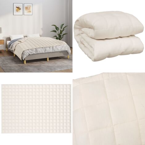 Manta con peso tela color crema claro 135x200 cm 6 kg - Manta relajante - Manta para dormir