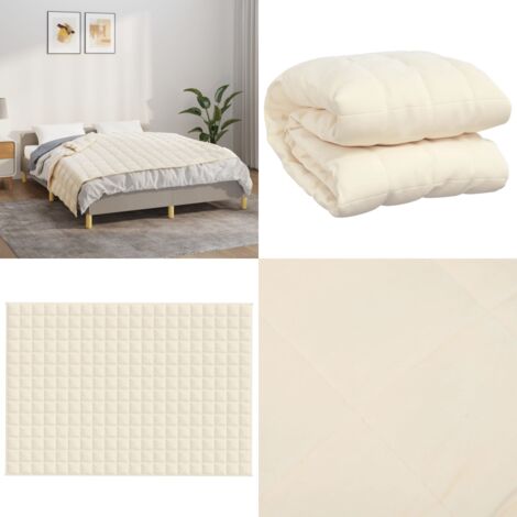 Manta con peso tela color crema claro 137x200 cm 10 kg - Manta para dormir - Manta relajante