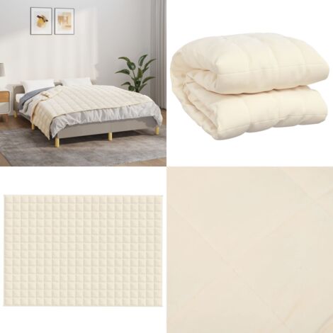 Manta con peso tela color crema claro 140x200 cm 6 kg - Manta para dormir - Manta relajante
