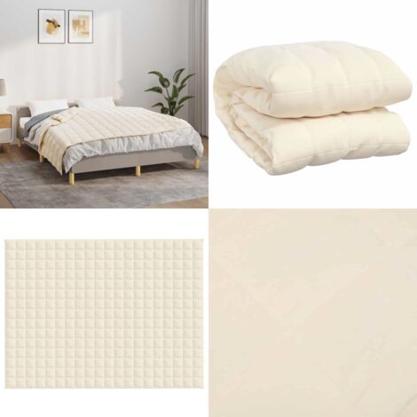 Manta con peso tela color crema claro 150x200 cm 7 kg - Manta relajante - Manta para dormir