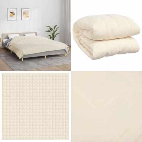 Manta con peso tela color crema claro 200x200 cm 9 kg - Manta relajante - Manta para dormir