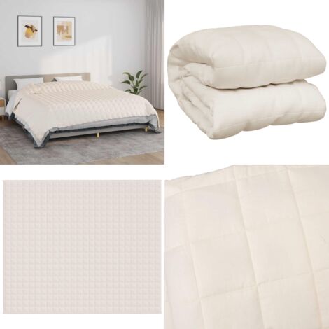 Manta con peso tela color crema claro 220x260 cm 15 kg - Manta relajante - Manta para dormir