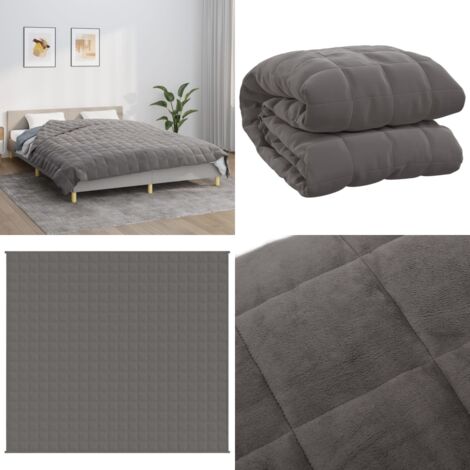 Manta con peso tela gris 200x220 cm 13 kg - Manta relajante - Manta para dormir