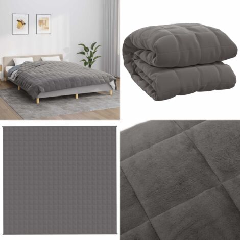 Manta con peso tela gris 220x235 cm 11 kg - Descanso nocturno - Manta relajante