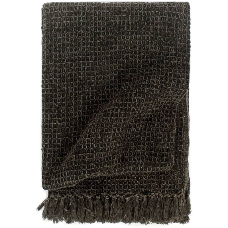 

Manta de Algodón Gris Antracita/Marrón 160x210 cm - Gris - Vidaxl