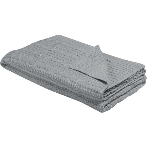 Manta pesada de punto grueso hecha a mano de algodón para dormir,  decoración del hogar, sin relleno, acogedora para sofá y cama (gris oscuro,  47 x 60