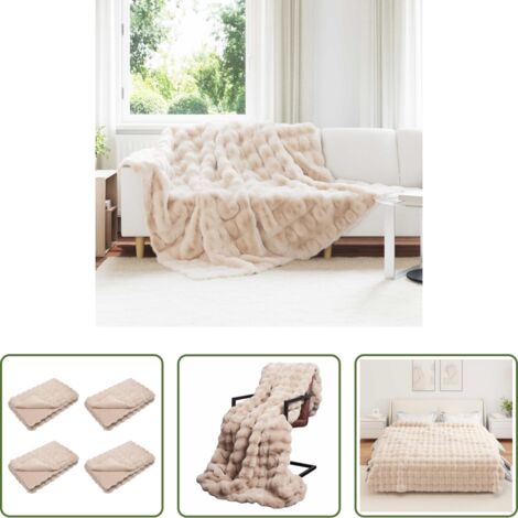 Manta de conejo sintético -  Manta de de conejo sintético antideslizante Olite 4 pcs Beige