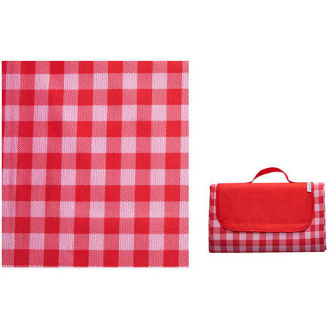 Manta de exterior para picnic, impermeable, resistente a la humedad, plegable, de gran tamaño, para camping, viajes, playa, jardín, mantel (plegable en bolsa), color rojo, 150 x 100 cm - TREETALK