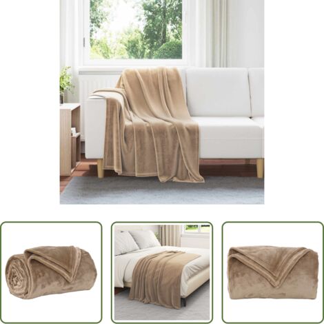 Manta de felpa -  Manta Camel 130 x 150 cm Lana