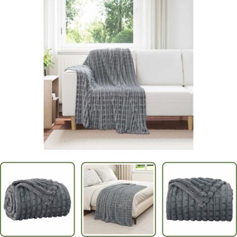 Manta de forro polar -  Manta Gris oscuro 150 x 130 cm Lana