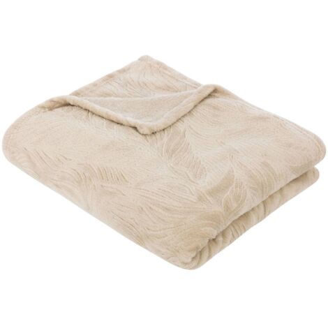 Manta de franela beige Roy 125x150cm - Atmosphera créateur d'intérieur