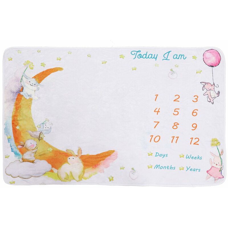 

Manta de hito mensual para bebe Patron de dibujos animados Mantas de franela suave Fondo de apoyo de imagen fotografica Regalos de cumpleanos para