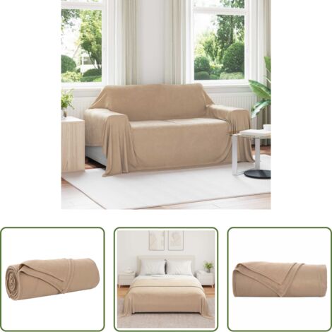 Manta de lana camel -  Manta Camel 280 x 210 cm Lana