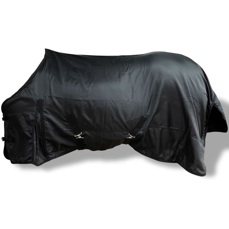 

Manta de Lana Doble Capa con Cinchas 105 cm (Negra) - Negro