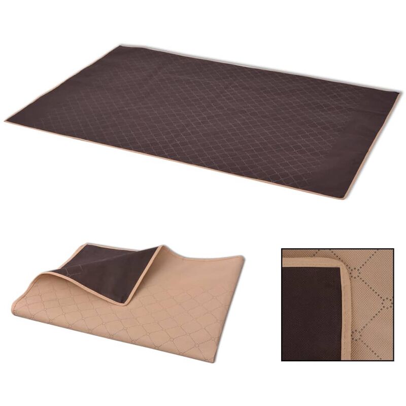 

Manta de picnic beige y marrón 100x150 cm - Multicolor