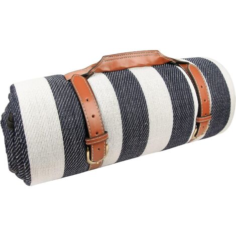 Manta de picnic extragrande para exteriores con asas de transporte de piel sintética, práctica y portátil, de 3 capas, que mide 78 x 78 pulgadas, ideal para picnics al aire libre, la playa y acampar s