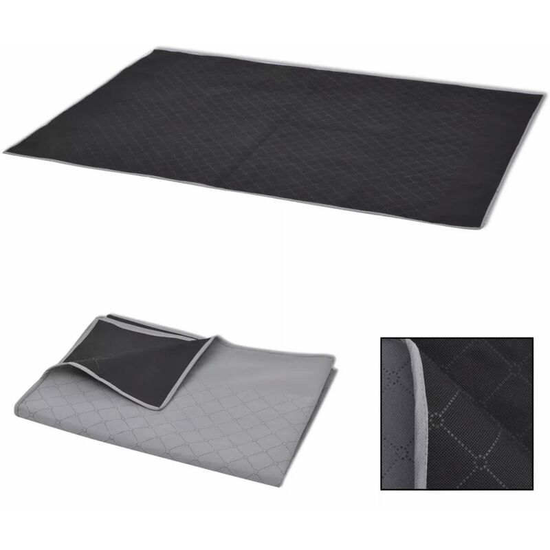 

Manta de picnic gris y negra 100x150 cm