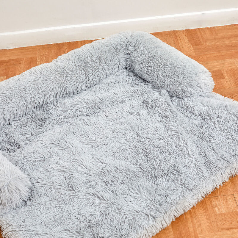 

Manta del sofa del perro de la felpa del sofa cama de la estera del perro, cama impermeable del animal domestico de una pieza del cojin del nido,Gris