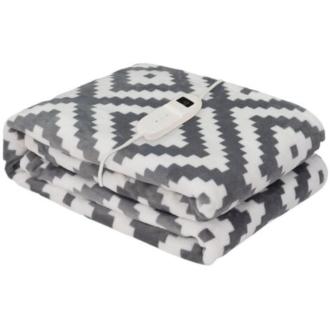 Manta eléctrica Gris/blanco 120W 160x120cm lavable