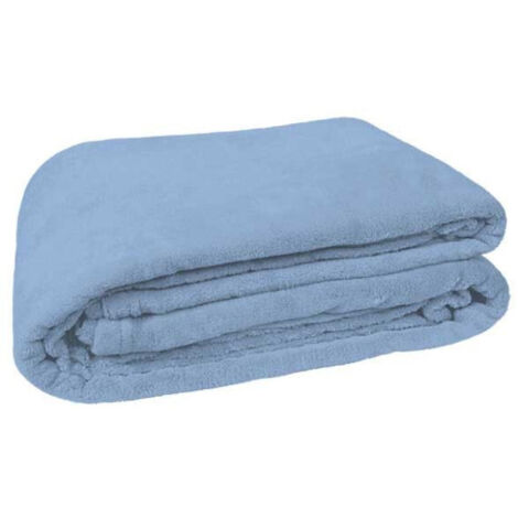 Manta en tejido de tacto Kinger Azul celeste 160 x 240 cm