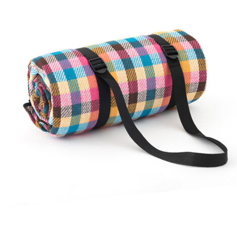 Manta extragrande para picnic, camping o playa, impermeable con asa, 200 x 200 cm - colorida