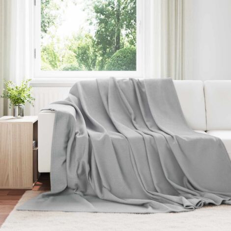 Manta Gris 240 x 220 cm Lana
